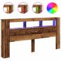 Preview: LED-Kopfteil Altholz-Optik 200x18,5x103,5 cm Holzwerkstoff