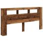 Preview: LED-Kopfteil Altholz-Optik 200x18,5x103,5 cm Holzwerkstoff