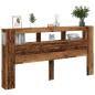 Preview: LED-Kopfteil Altholz-Optik 200x18,5x103,5 cm Holzwerkstoff