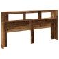 Preview: LED-Kopfteil Altholz-Optik 200x18,5x103,5 cm Holzwerkstoff