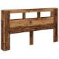 Preview: LED-Kopfteil Altholz-Optik 180x18,5x103,5 cm Holzwerkstoff
