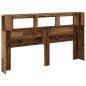 Preview: LED-Kopfteil Altholz-Optik 180x18,5x103,5 cm Holzwerkstoff