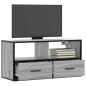 Preview: ARDEBO.de - TV-Schrank Grau Sonoma 80x31x39,5 cm Holzwerkstoff und Metall