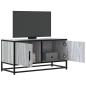 Preview: ARDEBO.de - TV-Schrank Grau Sonoma 80x34,5x40 cm Holzwerkstoff und Metall