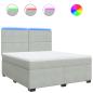 Preview: Boxspringbett mit Matratze Hellgrau 180x200 cm Samt