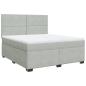 Preview: Boxspringbett mit Matratze Hellgrau 180x200 cm Samt
