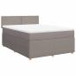 Preview: Boxspringbett mit Matratze Taupe 140x190 cm Stoff