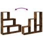 Preview: Raumteiler-Bücherregal 3 Stufen Räuchereiche 123x29x123 cm