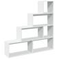 Preview: Raumteiler-Bücherregal 4 Stufen Weiß 143,5x29x143,5 cm