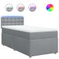 Preview: Boxspringbett mit Matratze Hellgrau 90x200 cm Stoff