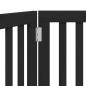 Preview: 2-tlg. Hundetor Faltbar Schwarz 160 cm Pappelholz