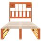 Preview: Massivholzbett mit Regal ohne Matratze Wachsbraun 75x190 cm