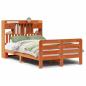Preview: Massivholzbett mit Regal ohne Matratze Wachsbraun 135x190 cm