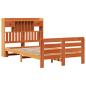 Preview: Massivholzbett mit Regal ohne Matratze Wachsbraun 135x190 cm
