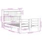Preview: Massivholzbett mit Regal ohne Matratze Wachsbraun 135x190 cm