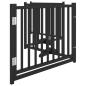 Preview: 4-tlg. Hundetor mit Tür Faltbar Schwarz 320 cm Massivholz Tanne