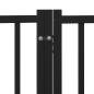 Preview: 4-tlg. Hundetor mit Tür Faltbar Schwarz 320 cm Massivholz Tanne