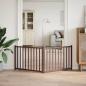 Preview: 2-tlg. Hundetor Faltbar Braun Eiche 160 cm Massivholz Tanne