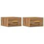 Preview: Wand-Nachttische 2 Stk. Artisan-Eiche 35x35x20 cm