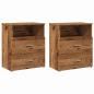 Preview: Nachttische 2 Stk. Altholz-Optik 50x32x60 cm Holzwerkstoff