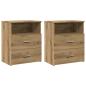 Preview: Nachttische 2 Stk. Artisan-Eiche 50x32x60 cm Holzwerkstoff
