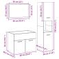 Preview: 3-tlg. Badmöbel-Set Betongrau Holzwerkstoff