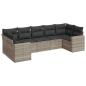 Preview: 7-tlg. Garten-Sofagarnitur mit Kissen Hellgrau Poly Rattan