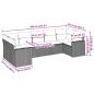 Preview: 7-tlg. Garten-Sofagarnitur mit Kissen Hellgrau Poly Rattan