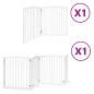 Preview: 6-tlg. Hundetor mit Tür Faltbar Weiß 480 cm Pappelholz