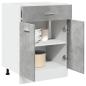 Preview: ARDEBO.de - Schubunterschrank Betongrau 60x46x81,5 cm Holzwerkstoff