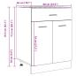 Preview: Schubunterschrank Betongrau 60x46x81,5 cm Holzwerkstoff