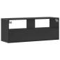Preview: TV-Schrank Schwarz 100x31x39,5 cm Holzwerkstoff und Metall