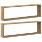 Preview: ARDEBO.de - Würfel-Wandregale 2 Stk. Artisan-Eiche 100x15x30 Holzwerkstoff