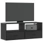 Preview: ARDEBO.de - TV-Schrank Schwarz 100x31x39,5 cm Holzwerkstoff und Metall