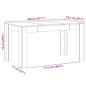 Preview: Esstisch Artisan-Eiche 140x74,5x76 cm Holzwerkstoff