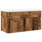 Preview: Waschbeckenunterschrank mit Einbaubecken Altholz-Optik