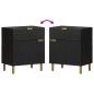 Preview: Nachttisch Schwarz 50x33x60 cm Holzwerkstoff