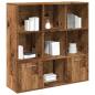 Preview: ARDEBO.de - Bücherschrank Altholz-Optik 98x29x97,5 cm Holzwerkstoff
