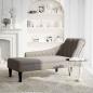 Preview: Chaiselongue mit Kissen und Rechter Armlehne Taupe Stoff