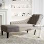Preview: Chaiselongue mit Kissen und Rechter Armlehne Taupe Stoff