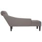 Preview: Chaiselongue mit Kissen und Rechter Armlehne Taupe Stoff
