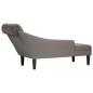 Preview: Chaiselongue mit Kissen und Rechter Armlehne Taupe Stoff