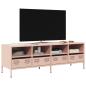 Preview: ARDEBO.de - TV-Schrank Rosa 135x39x43,5 cm Kaltgewalzter Stahl