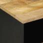 Preview: Nachttisch Schwarz 40x33x46 cm Raues Mangoholz