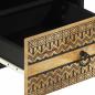 Preview: Nachttisch Schwarz 40x33x46 cm Raues Mangoholz