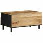 Preview: Couchtisch Schwarz 80x54x40 cm Raues Mangoholz