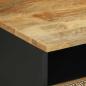 Preview: Couchtisch Schwarz 80x54x40 cm Raues Mangoholz