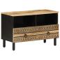 Preview: ARDEBO.de - TV-Schrank Schwarz 70x33,5x46 cm Raues Mangoholz