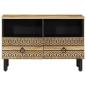 Preview: TV-Schrank Schwarz 70x33,5x46 cm Raues Mangoholz
