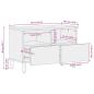 Preview: TV-Schrank Schwarz 70x33,5x46 cm Raues Mangoholz